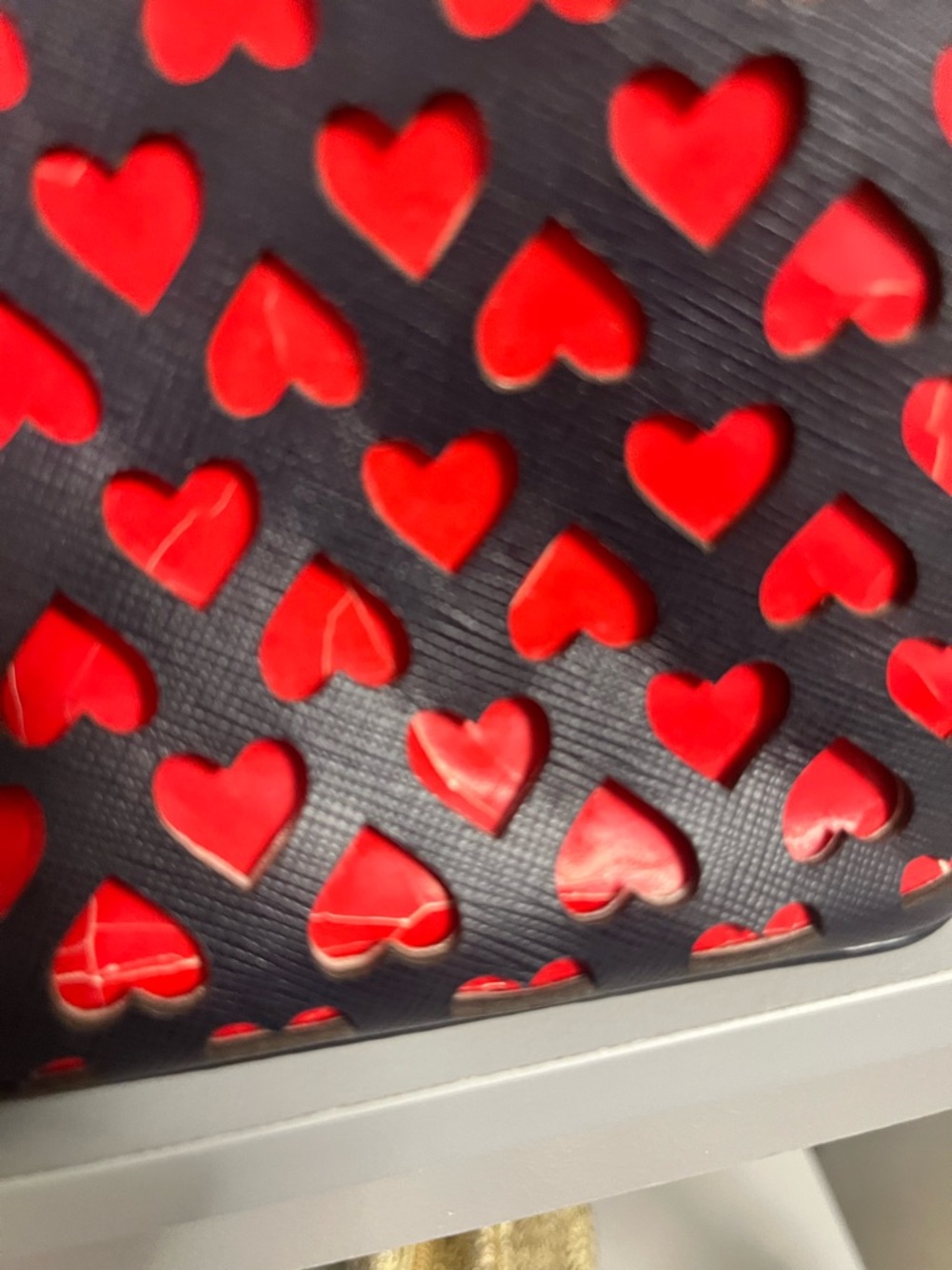 Tory Burch Black Tote with Red Heart Cutouts - Picture 8 of 15